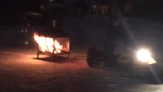 Mobile Frozen Lake Bonfire