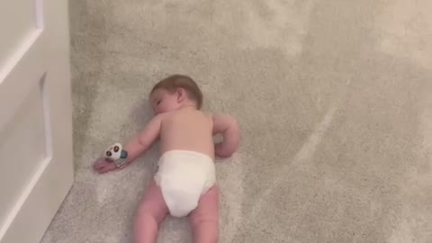 Baby Sleeping on Floor Regardless of Loud Vacuum