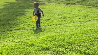 Playing frisbee with mom - oops!