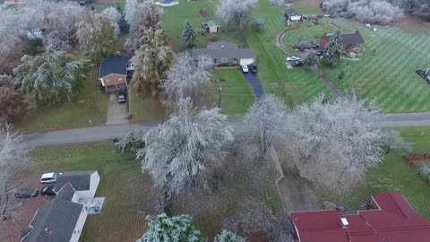 Aerial view of ice storm 2018