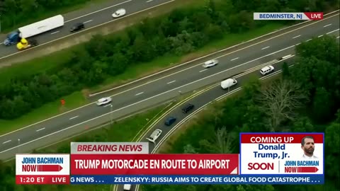 Newsmax - BREAKING: Trump departs Bedminster en route to Airport for D.C. arraignment