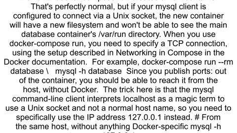 Why can39t I run the mysql command in docker compose