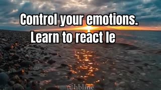 Control your emotions. Learn to react less