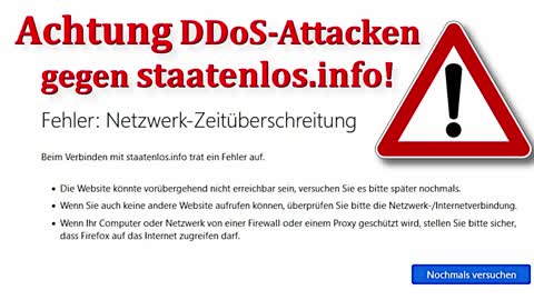 Ddos Attacken gegen staatenlos.info