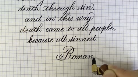 Copperplate Calligraphy Romans 5:12