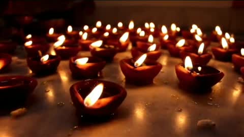 All Diwali lamp are barning moment in Diwali
