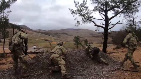 U.S. Army conduct a platoon live fire exercise as part of Exercise Rock Klescman