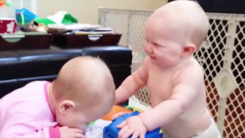 Cute Cute Twins baby Playing