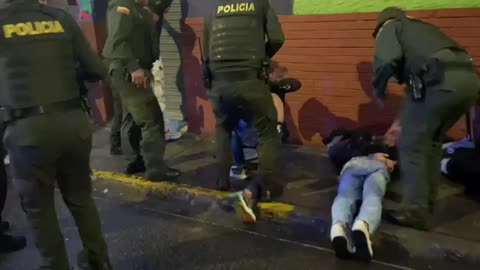 Cinco presunto ladrones en el centro de Bucaramanga