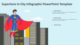 Superhero In City Infographic PowerPoint Template