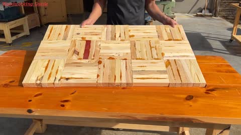 Watch How He Turns Waste Wood Into A Beautiful Table! // The Perfect Wood Recycling Project Ever