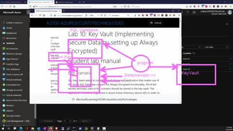 Key Vault (Implementing Secure Data by setting up Always Encrypted)