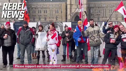 Ottawa today, the protest continues with “Ô Canada” song!