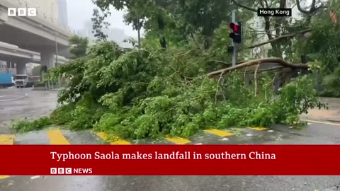 Typhoon Saola makes landfall in China - BBC News