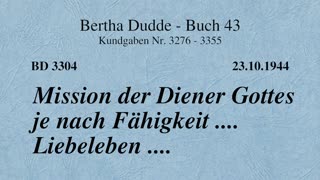 BD 3304 - MISSION DER DIENER GOTTES JE NACH FÄHIGKEIT .... LIEBELEBEN ....