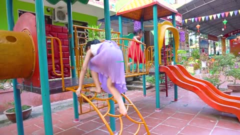 Indoor playground for kids pretend play with LaLa Kids TV doctor --------Funny Video for children