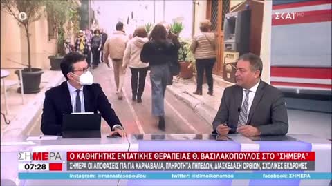 Βασιλακόπουλος: Η μάσκα σε προστατεύει από το κρύο