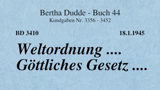 BD 3410 - WELTORDNUNG .... GÖTTLICHES GESETZ ....