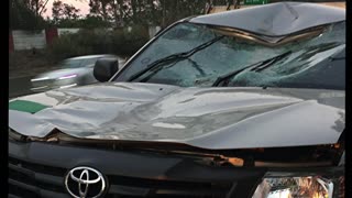 Beer Keg Slams Car