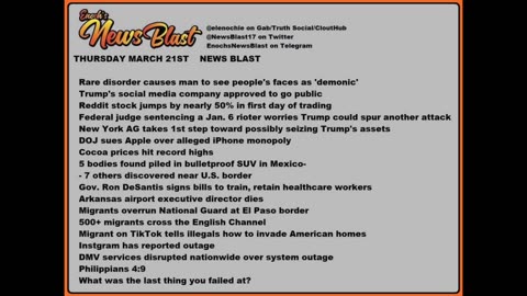 Thursday March 20, 2024 News Blast