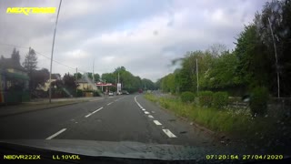 Van Pokes Nose Into Oncoming Traffic