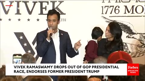 Vivek Ramaswamy Drops Out Of GOP Race After 4th Place Iowa Caucus Showing, Endorses Trump