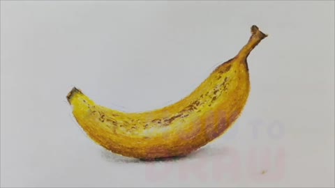 How to draw a Banana with oil pastels | Fruits