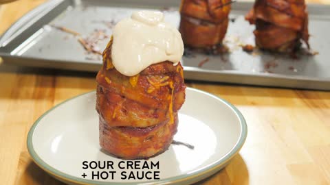 Make your own bacon potato volcano