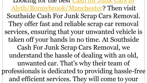 Get the best Cash for Junk Cars in Alyth/Bonnybrook/Manchester