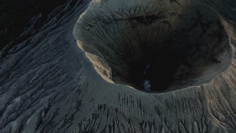 Drone Footage Of A Volcanic Crater