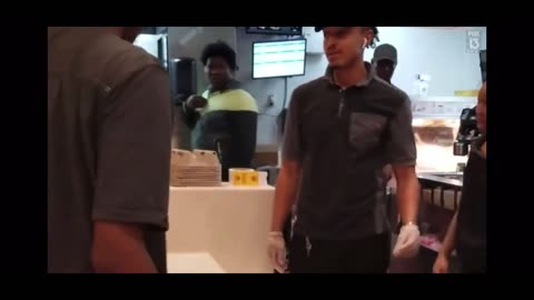 A Guy assaulting a MCDONALD worker