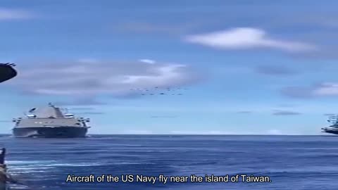 US Navy planes fly near the island of Taiwan. At the same time, China is conducting military exerc