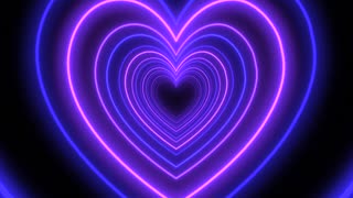 614. Heart Background💜💙Love Heart Tunnel Background Video Loop Heart