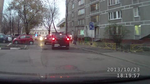 Police Knock Over Biker In Traffic