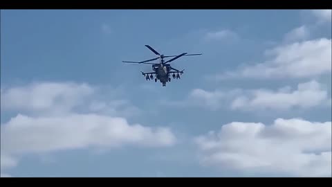 Russian Kamov Ka-52 helicopters unleash rounds of missiles on Ukraine