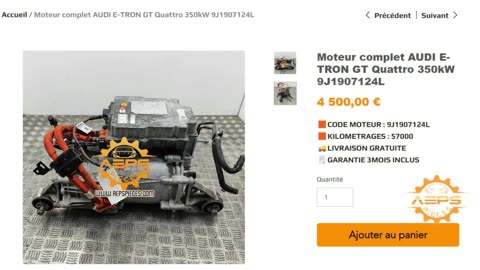 AEPSPIECES.COM - Moteur complet AUDI E-TRON GT Quattro 350kW 9J1907124L