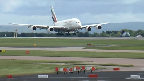 A380 Touch and Go (Aborted Landing) Manchester Airport July 11th 2012