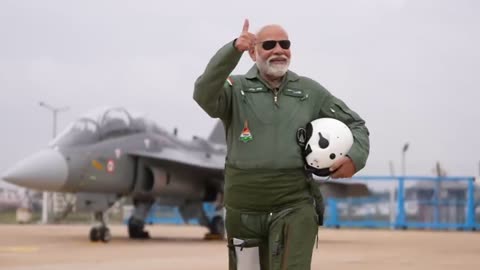 Prime minister Narendra Modi taks a sortie on Tejas aircrafts in aBengaluru...