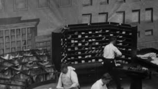 Carriers At Work, United States Post Office (1903 Original Black & White Film)