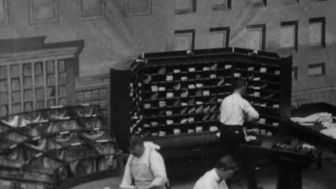 Carriers At Work, United States Post Office (1903 Original Black & White Film)