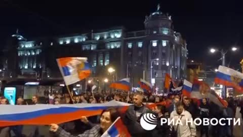 Another major pro-Russian rally is taking place in Belgrade , Serbia