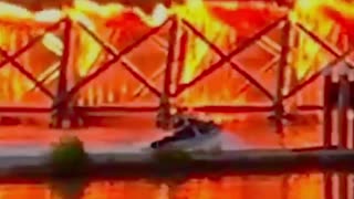 Blazing fire engulfs old rail bridge in Vancouver