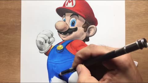 08 Drawing Super Mario - Timelapse