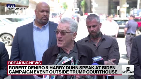 Robert De Niro and Harry Dunn speak at Biden campaign event outside Trump courthouse ABC News