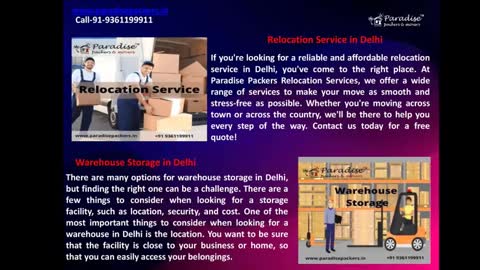 Relocation Services-Packers and Movers in Delhi #ParadisePackersandMovers