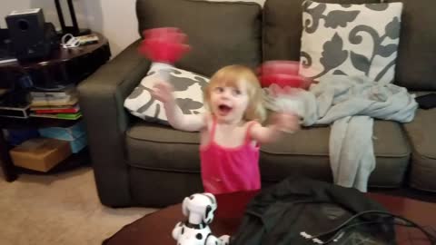 Adorable & Cute Toddler Dancing With Hand Slappers