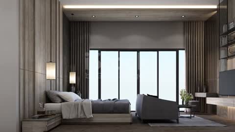 Modern Luxury Bedroom And Living Area