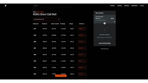 Rolled ROKU Call and RBLX Call. Received $201.00 premiums