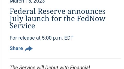 Death of the USD 05/31/2023 (FedNow)
