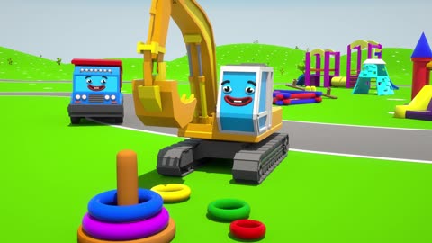 The Blue Garbage Truck Helps Kids To Learn Colors By Using The Colorful Rings On The Playground